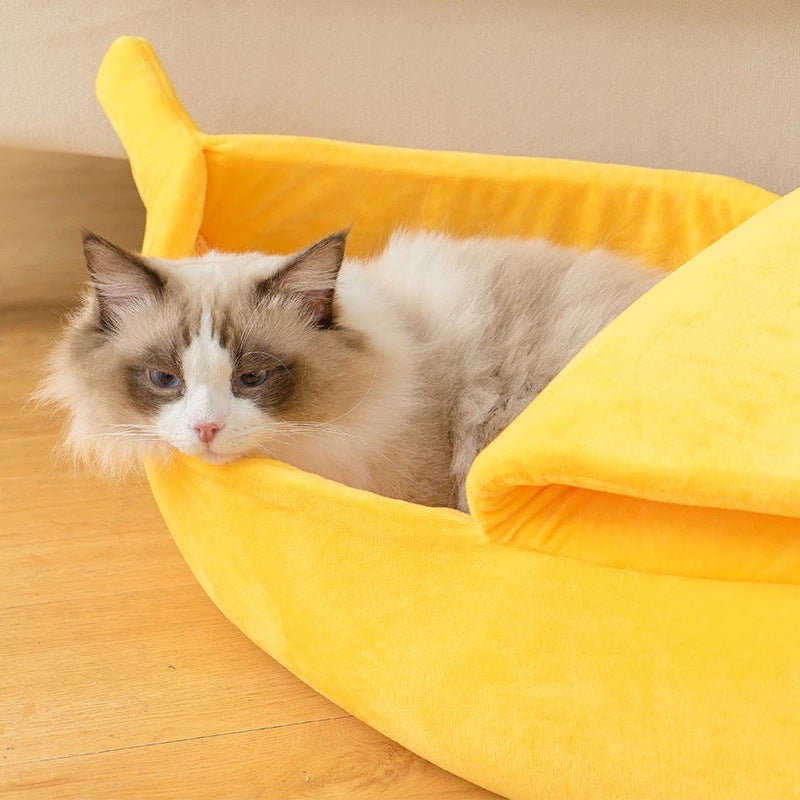 Banana Bed - Cama de Gato e Cachorro Estilo Banana